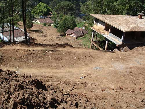 Debris flow triggered due to heavy rainfall on 09 November 2009 in Ketty area, Ooty. The landslide has destroyed several houses.
