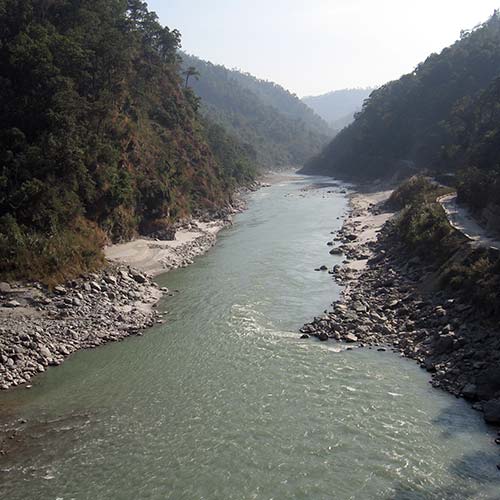 Tista river viewed from downstream at Tistabazar