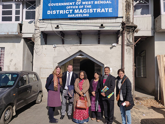 LANDSLIP consortium members with the Assistant District magistrate outside the DM Office, Darjeeling.