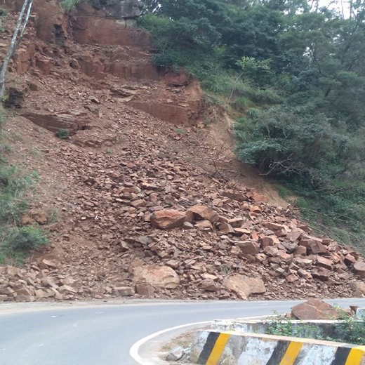Kundah Bridge rockslide area.